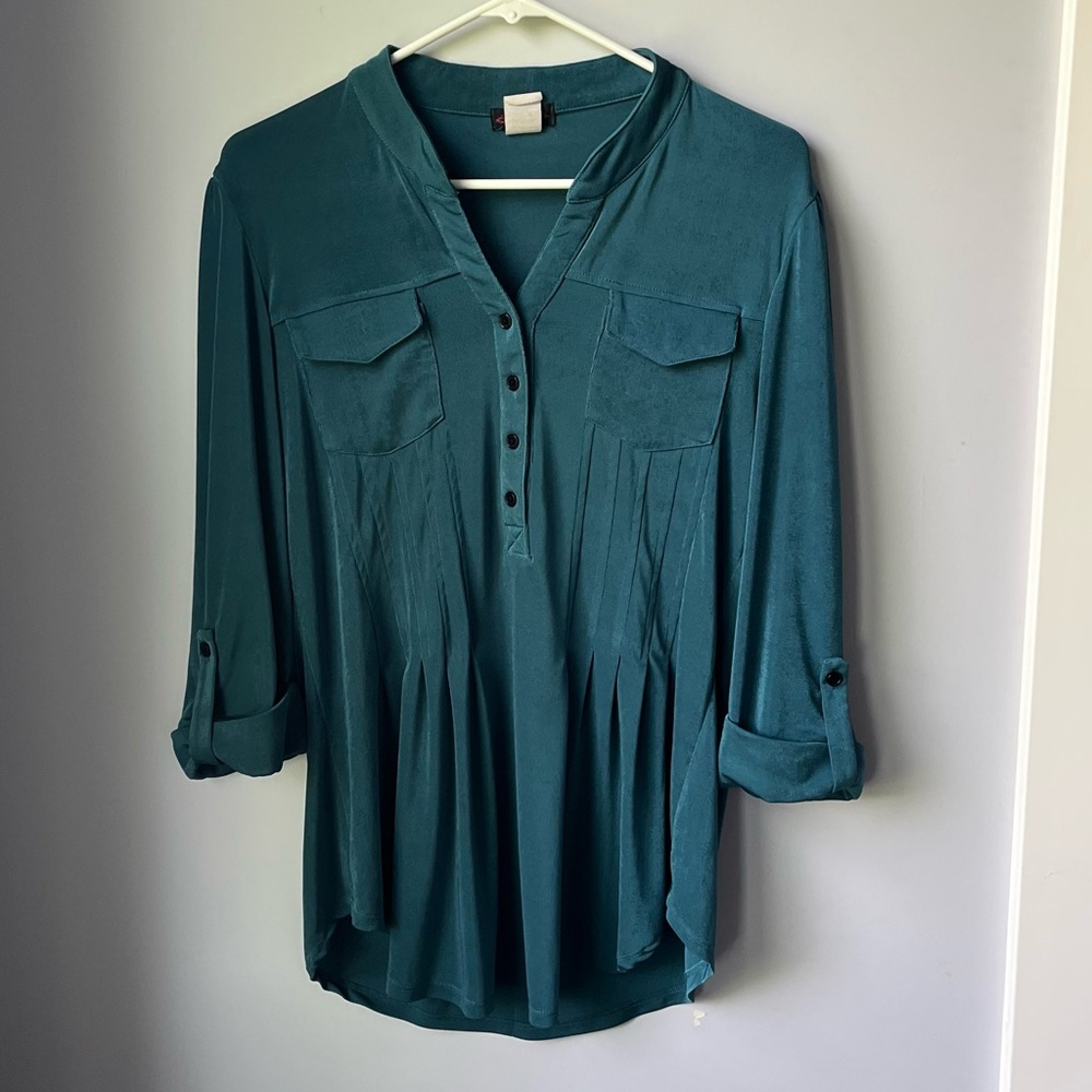 COCOMO BLUE BUTTON DOWN SHIRT